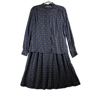 Pendleton 2Pc Skirt Outfit Women's 12 Ornate Medallion Lattice Blue Red Green